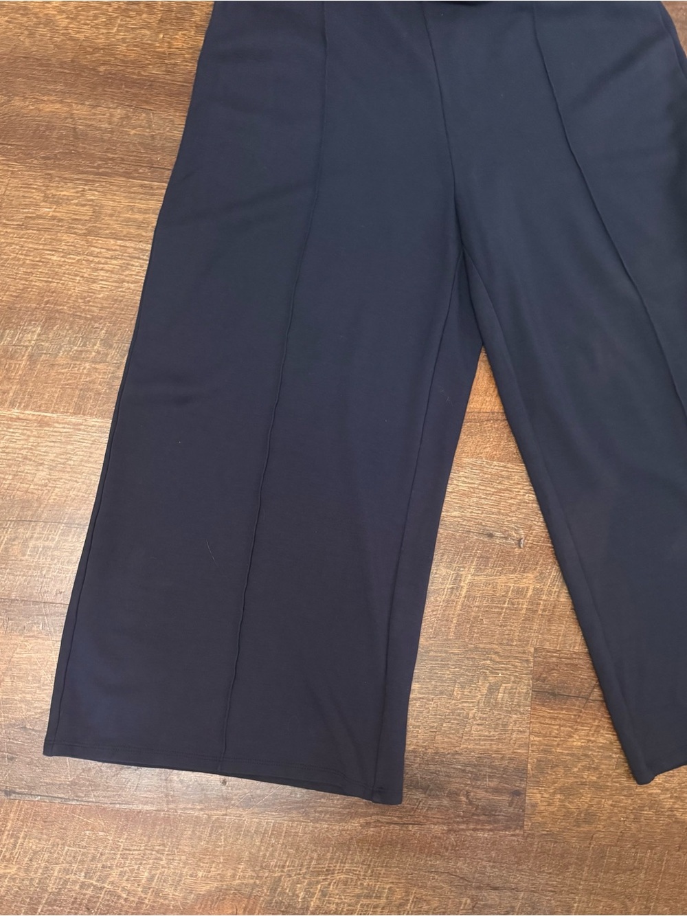 J. Jill Wearever Wide Leg Crop Pants Navy Pull On Stretch Large Petite Travel - Picture 3 of 6